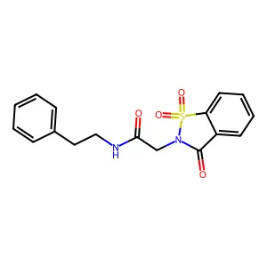 2-(1,1-dioxido-3-oxo-1,2-benzothiazol-2(3H)-yl)-N-(2-phenylethyl)acetamide structure