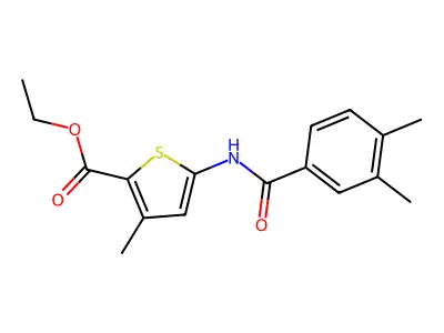 Ethyl 5-(3,4-dimethylbenzamido)-3-methylthiophene-2-carboxylate structure