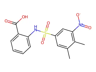 2-(3,4-Dimethyl-5-nitro-benzenesulfonylamino)-benzoic acid structure