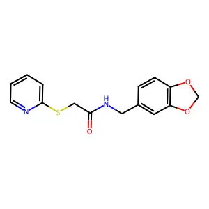 N-[(2H-1,3-benzodioxol-5-yl)methyl]-2-(pyridin-2-ylsulfanyl)acetamide structure