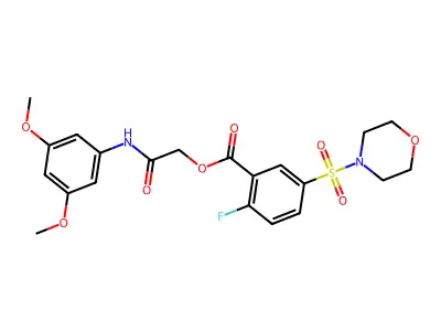 [2-(3,5-Dimethoxyanilino)-2-oxoethyl] 2-fluoro-5-morpholin-4-ylsulfonylbenzoate structure