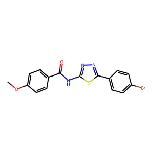 N-[5-(4-bromophenyl)-1,3,4-thiadiazol-2-yl]-4-methoxybenzamide structure