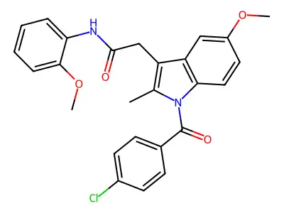 2-(1-(4-Chlorobenzoyl)-5-methoxy-2-methyl-1H-indol-3-yl)-N-(2-methoxyphenyl)acetamide structure