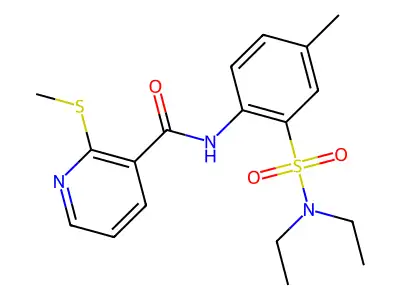 N-[2-(diethylsulfamoyl)-4-methylphenyl]-2-(methylsulfanyl)pyridine-3-carboxamide structure