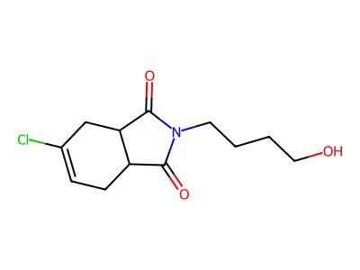 5-chloro-2-(4-hydroxybutyl)-3a,4,7,7a-tetrahydro-1H-isoindole-1,3(2H)-dione structure