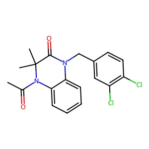 4-Acetyl-1-[(3,4-dichlorophenyl)methyl]-3,3-dimethylquinoxalin-2-one structure