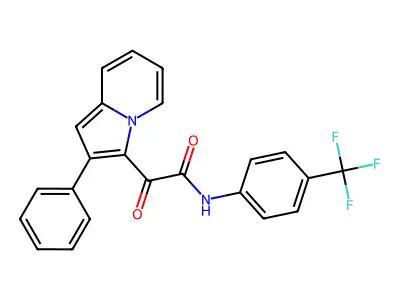 2-oxo-2-(2-phenylindolizin-3-yl)-N-[4-(trifluoromethyl)phenyl]acetamide structure