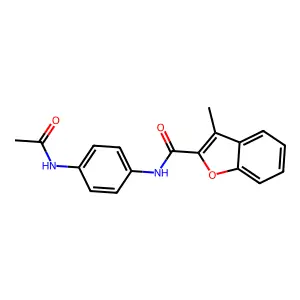 N-(4-acetamidophenyl)-3-methyl-1-benzofuran-2-carboxamide structure