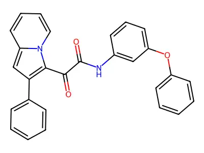 2-oxo-N-(3-phenoxyphenyl)-2-(2-phenylindolizin-3-yl)acetamide structure