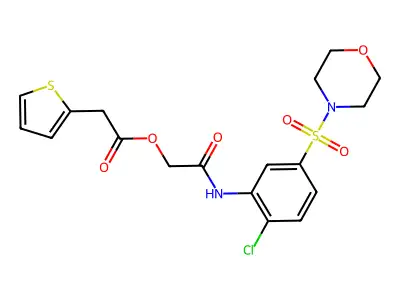 [2-(2-Chloro-5-morpholin-4-ylsulfonylanilino)-2-oxoethyl] 2-thiophen-2-ylacetate structure