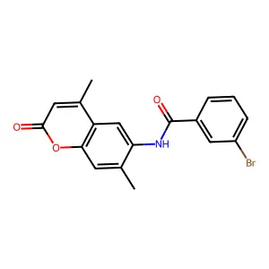 3-bromo-N-(4,7-dimethyl-2-oxochromen-6-yl)benzamide structure