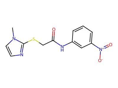 2-(1-methylimidazol-2-yl)sulfanyl-N-(3-nitrophenyl)acetamide structure