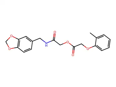[2-(1,3-Benzodioxol-5-ylmethylamino)-2-oxoethyl] 2-(2-methylphenoxy)acetate structure