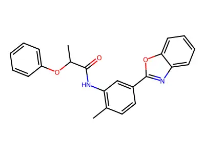 N-[5-(1,3-benzoxazol-2-yl)-2-methylphenyl]-2-phenoxypropanamide structure