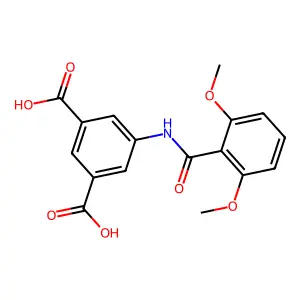 5-{[(2,6-Dimethoxyphenyl)carbonyl]amino}benzene-1,3-dicarboxylic acid structure
