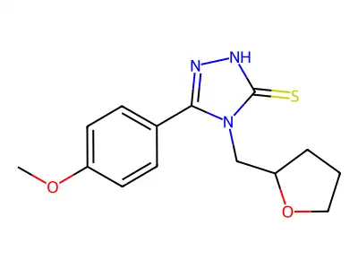 5-(4-methoxyphenyl)-4-(oxolan-2-ylmethyl)-4H-1,2,4-triazole-3-thiol structure