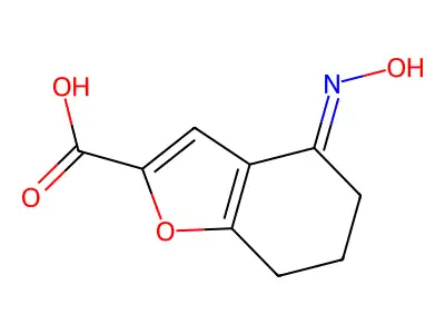 2-Benzofurancarboxylic acid, 4,5,6,7-tetrahydro-4-(hydroxyimino)- structure
