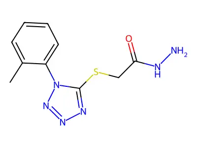 (1-o-Tolyl-1H-tetrazol-5-ylsulfanyl)-acetic acid hydrazide structure