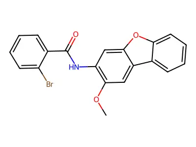 2-bromo-N-(2-methoxydibenzofuran-3-yl)benzamide structure