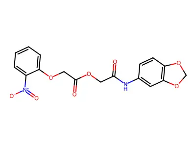 [2-(1,3-Benzodioxol-5-ylamino)-2-oxoethyl] 2-(2-nitrophenoxy)acetate structure