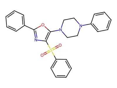 1-[4-(Benzenesulfonyl)-2-phenyl-1,3-oxazol-5-yl]-4-phenylpiperazine structure