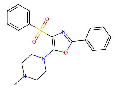 4-(Benzenesulfonyl)-5-(4-methylpiperazin-1-yl)-2-phenyl-1,3-oxazole structure