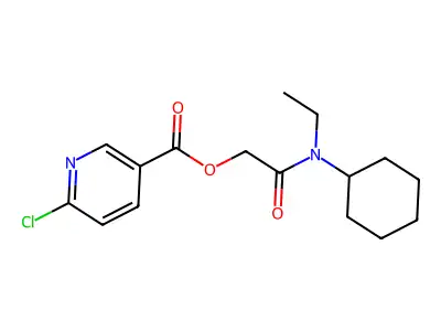 [2-[Cyclohexyl(ethyl)amino]-2-oxoethyl] 6-chloropyridine-3-carboxylate structure