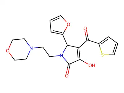 5-Furan-2-yl-3-hydroxy-1-(2-morpholin-4-ylethyl)-4-(thiophene-2-carbonyl)-1,5-dihydropyrrol-2-one structure