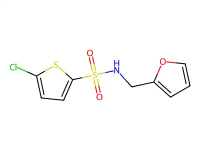 5-chloro-N-(furan-2-ylmethyl)thiophene-2-sulfonamide structure