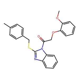 2-(2-methoxyphenoxy)-1-{2-[(4-methylbenzyl)sulfanyl]-1H-benzimidazol-1-yl}ethanone structure