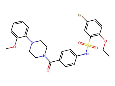 5-bromo-2-ethoxy-N-[4-[4-(2-methoxyphenyl)piperazine-1-carbonyl]phenyl]benzenesulfonamide structure