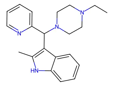 3-((4-ethylpiperazin-1-yl)(pyridin-2-yl)methyl)-2-methyl-1H-indole structure