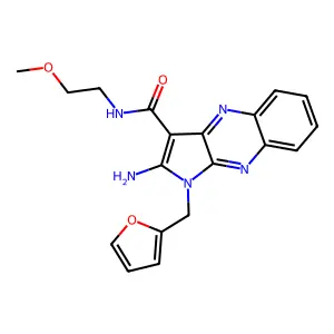 2-Amino-1-furan-2-ylmethyl-1H-pyrrolo[2,3-b]quinoxaline-3-carboxylic acid (2-methoxy-ethyl)-amide structure