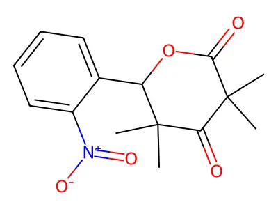 3,3,5,5-tetramethyl-6-(2-nitrophenyl)dihydro-2H-pyran-2,4(3H)-dione structure