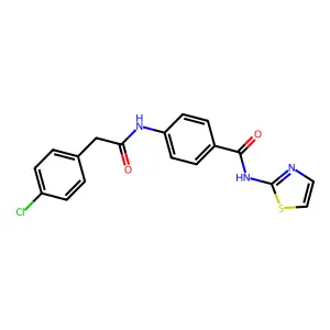 4-{[(4-chlorophenyl)acetyl]amino}-N-(1,3-thiazol-2-yl)benzamide structure