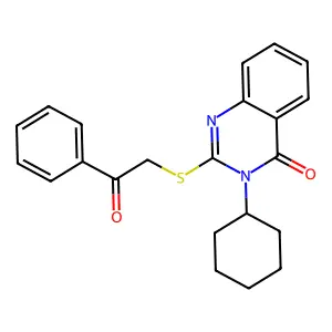 3-Cyclohexyl-2-phenacylsulfanylquinazolin-4-one structure