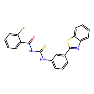 N-[[3-(1,3-benzothiazol-2-yl)phenyl]carbamothioyl]-2-bromobenzamide structure