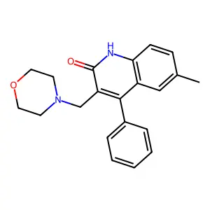 6-methyl-3-(morpholinomethyl)-4-phenylquinolin-2(1H)-one structure