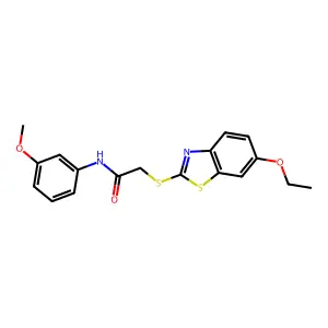 2-[(6-ethoxy-1,3-benzothiazol-2-yl)sulfanyl]-N-(3-methoxyphenyl)acetamide structure