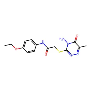 2-[(4-amino-6-methyl-5-oxo-4,5-dihydro-1,2,4-triazin-3-yl)sulfanyl]-N-(4-ethoxyphenyl)acetamide structure