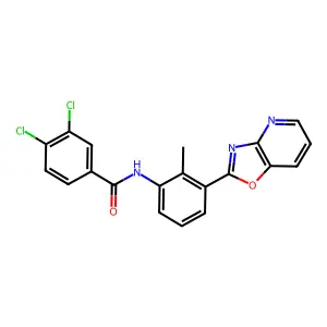 3,4-dichloro-N-[2-methyl-3-([1,3]oxazolo[4,5-b]pyridin-2-yl)phenyl]benzamide structure