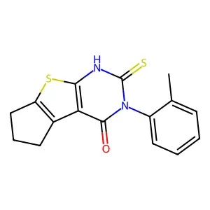 11-(2-Methylphenyl)-10-sulfanyl-7-thia-9,11-diazatricyclo[6.4.0.0,2,6]dodeca-1(8),2(6),9-trien-12-one structure