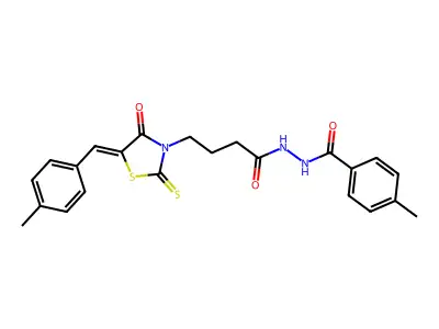 5-[(4-Methylphenyl)methylene]-4-oxo-2-thioxo-3-thiazolidinebutanoic acid 2-(4-methylbenzoyl)hydrazide structure