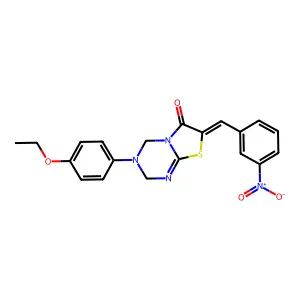 (7Z)-3-(4-ethoxyphenyl)-7-[(3-nitrophenyl)methylidene]-2,4-dihydro-[1,3]thiazolo[3,2-a][1,3,5]triazin-6-one structure