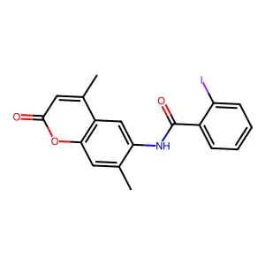N-(4,7-dimethyl-2-oxo-2H-chromen-6-yl)-2-iodobenzamide structure