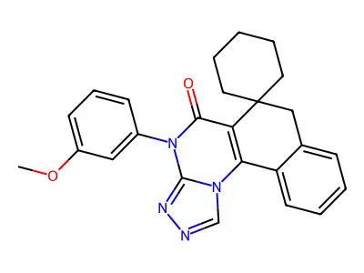 4-(3-methoxyphenyl)-4H-spiro[benzo[h][1,2,4]triazolo[4,3-a]quinazoline-6,1'-cyclohexan]-5(7H)-one structure
