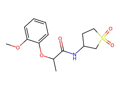 N-(1,1-dioxothiolan-3-yl)-2-(2-methoxyphenoxy)propanamide structure
