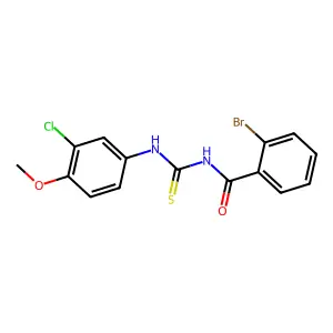 2-bromo-N-[(3-chloro-4-methoxyphenyl)carbamothioyl]benzamide structure