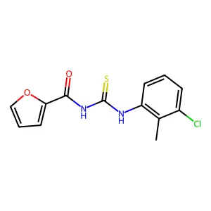 N-[(3-chloro-2-methylphenyl)carbamothioyl]furan-2-carboxamide structure