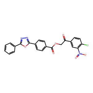 2-(4-Chloro-3-nitrophenyl)-2-oxoethyl 4-(5-phenyl-1,3,4-oxadiazol-2-yl)benzoate structure
